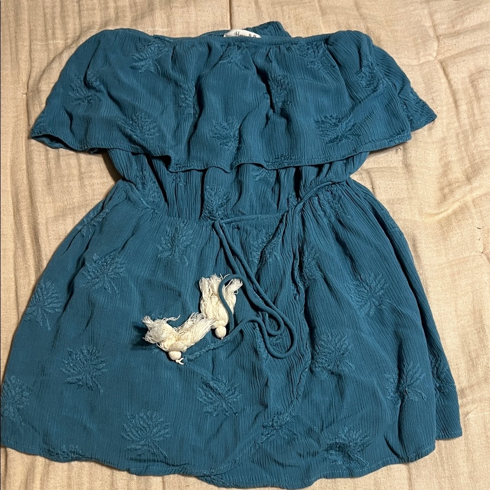 Blue swim coverup dress 100% Rayon